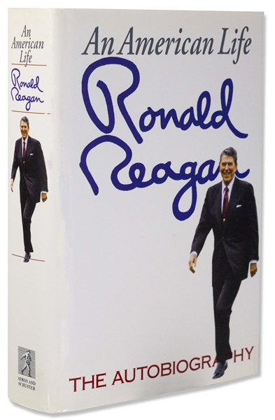 Ronald Reagan Signed Bookplate, Accompanied by the First Edition of His Autobiography ''An American Life''